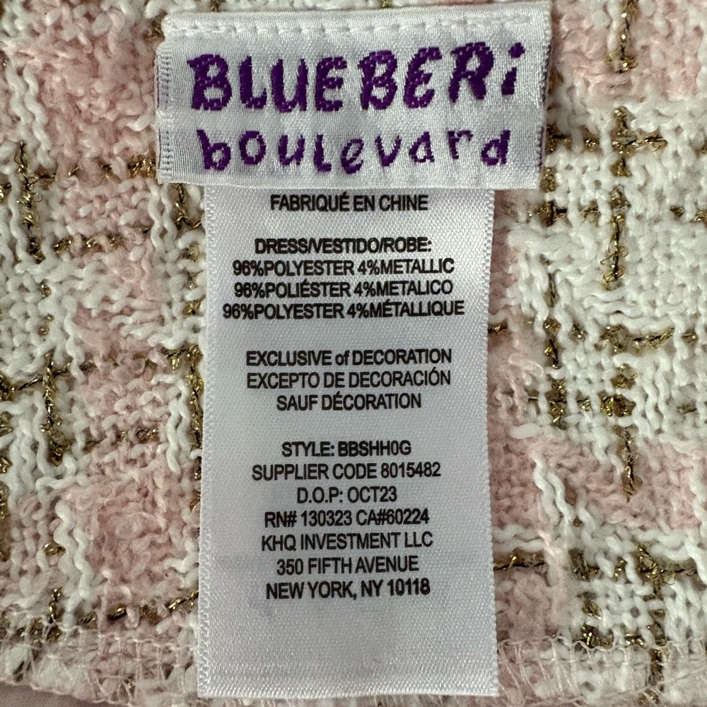 BLUEBERI BOULEVARD Tweed Pea Coat and Beret in Pink/White Size 18M — NWT - Picture 6 of 8